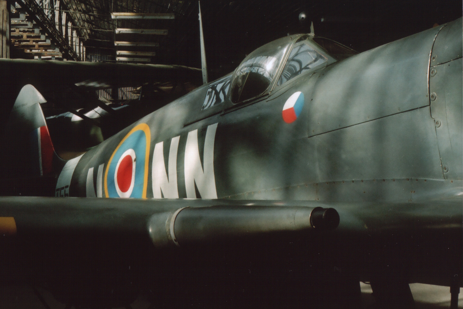 Spitfire Mk. IX fighter marked as a member of the No. 310 Squadron RAF on display at Aviation Museum Kbely, Prague, Czech Republic, 24 Aug 2006