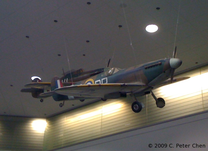 Spitfire and Hurricane fighters on display at the San Francisco International Airport, California, United States, 2 Oct 2010, photo 2 of 2