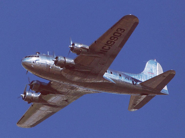The sole surviving Boeing 307 Stratoliner marked as Pan American Airlines Clipper 'Flying Cloud' en route to Steven F. Udvar-Hazy Center, Virginia, United States after restoration, 2005