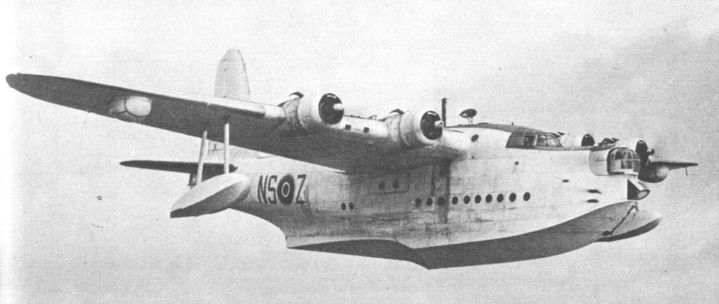 Sunderland Mk V in flight, circa late 1940s