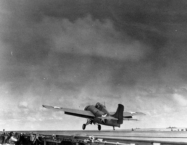 Wildcat took off from Enterprise's flight deck, 18 May 1942