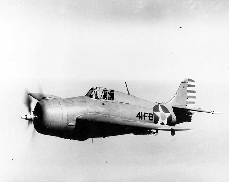 Wildcat of VF-41 in flight, circa early 1942