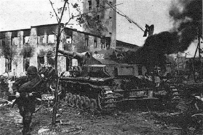 Knocked out German tank near Kharkov, Ukraine, May 1942