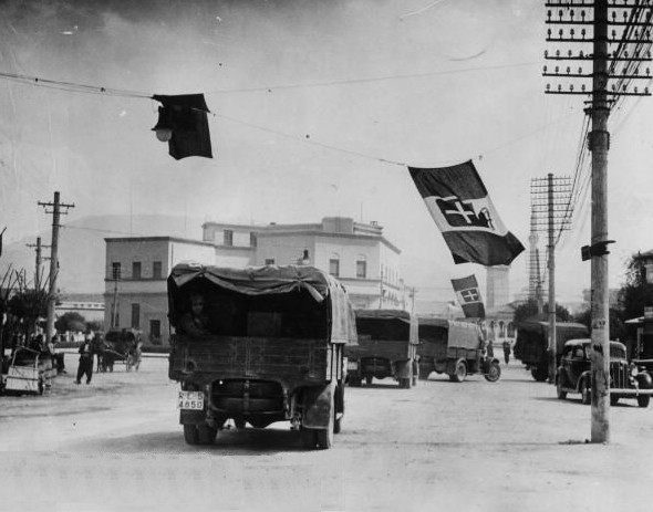 Italian military trucks in Albania, Apr 1939