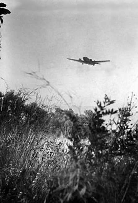 A Ju 52 aircraft flying low over Crete, Greece, 20 May 1941
