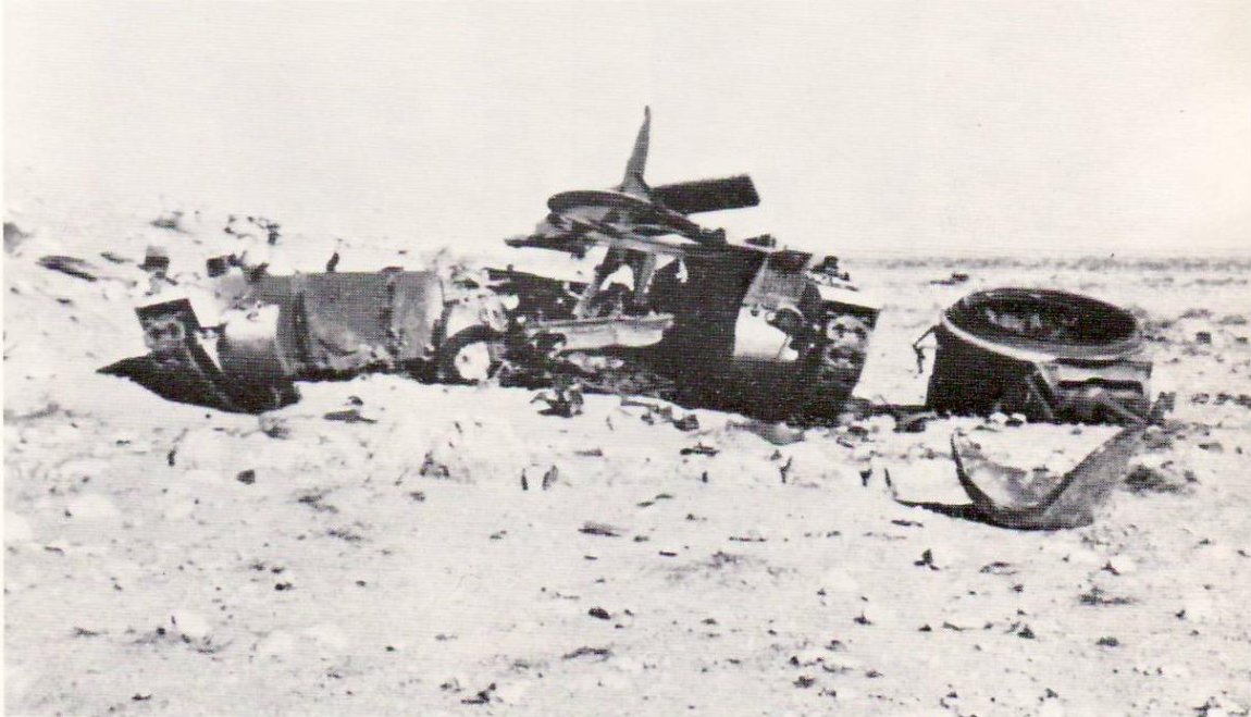 Remains of a Matilda tank of C Squadron, UK 4th Royal Tank Regiment, Libya or Egypt, 17 Jun 1941