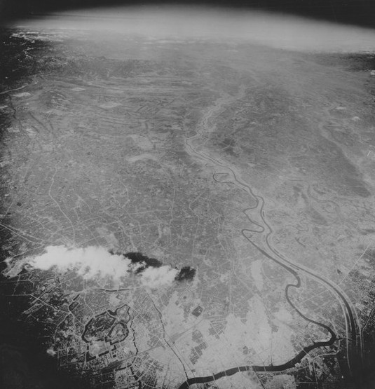 Aerial view of Tokyo, Japan after the 9 Mar 1945 raid, circa 10-15 Mar 1945; photo 3 of 3