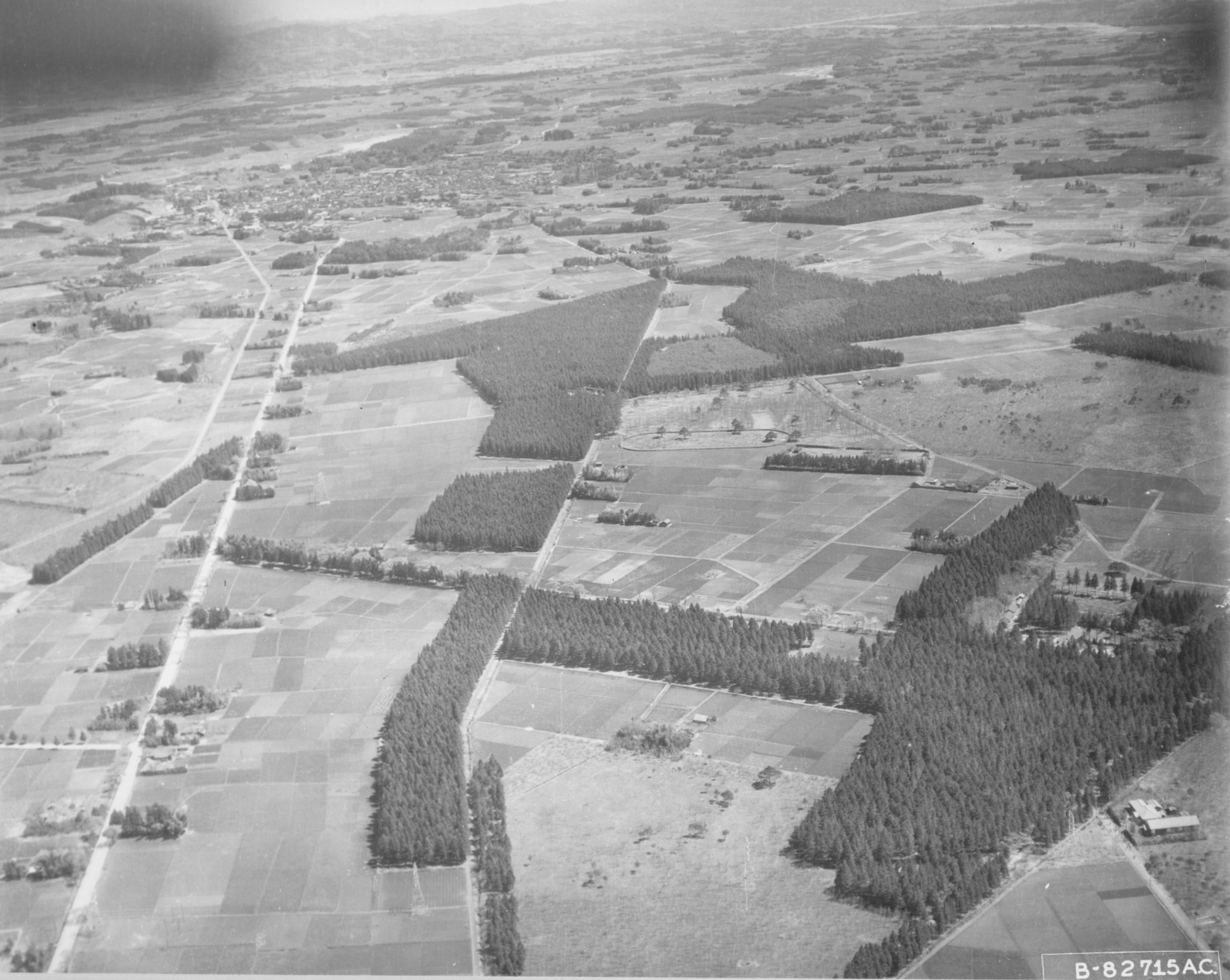 Aerial photograph taken by one of the Doolittle Raiders during the attack, 18 Apr 1942, photo 3 of 3