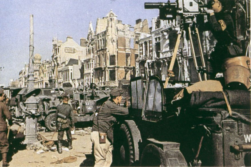 German military camera crew filming in Dunkirk, France shortly after the conquest, Jun 1940