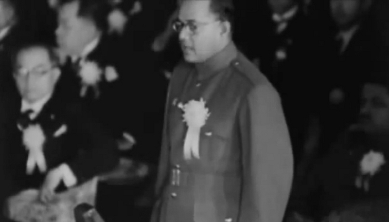 Subhash Chandra Bose speaking at the Greater East Asia Conference, Tokyo, Japan, 5 Nov 1943, photo 2 of 2