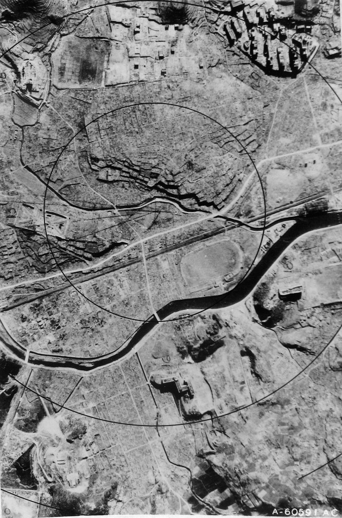 Aerial photo of Nagasaki, Japan, early 1946