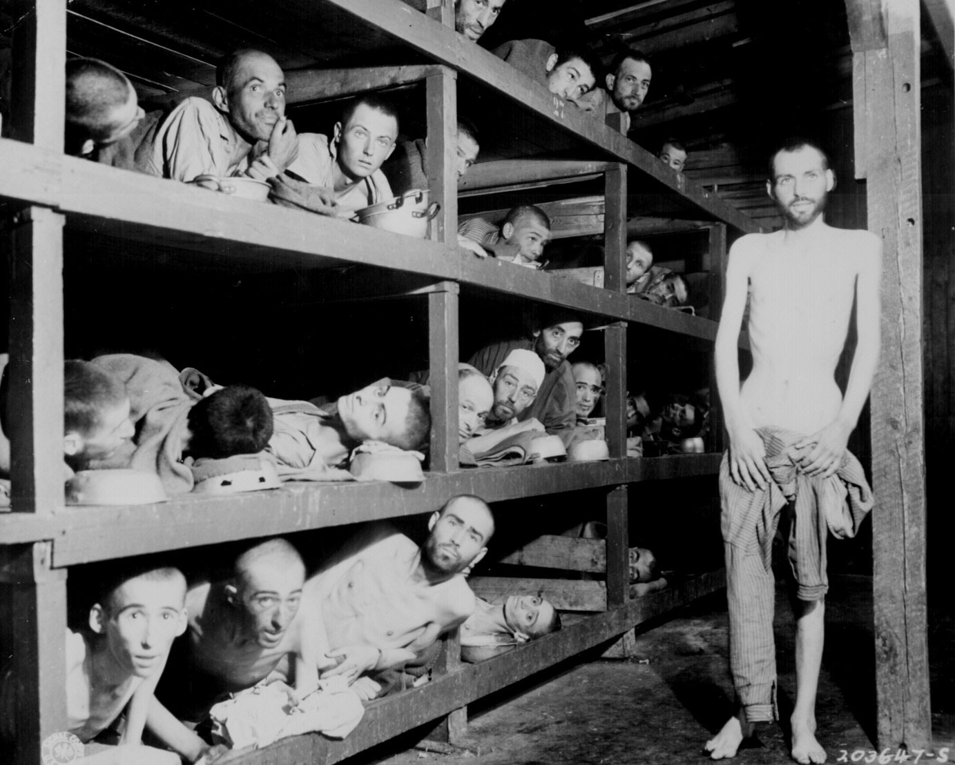 Inhumane conditions at Buchenwald, 16 Apr 1945, photo 2 of 2