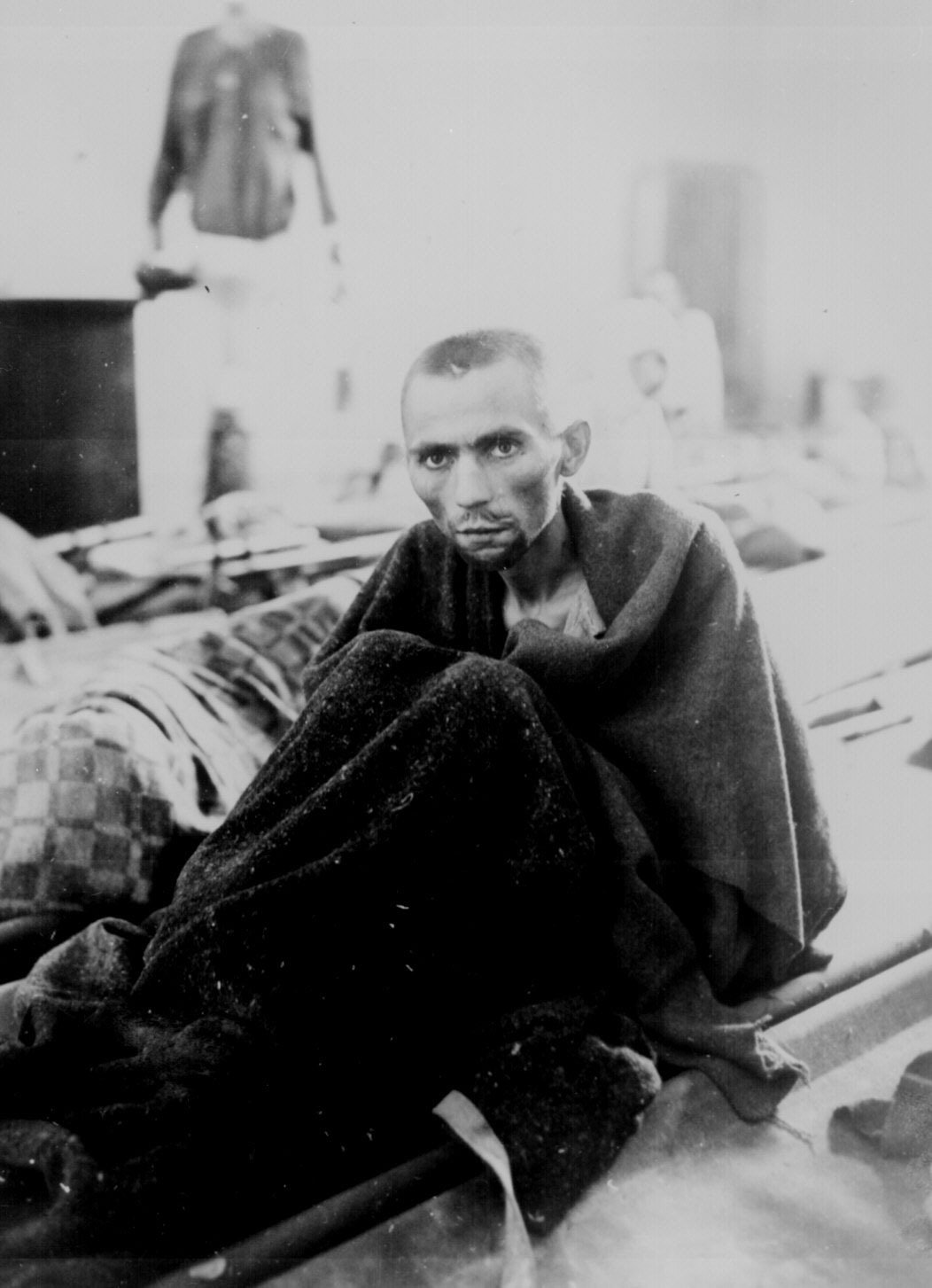 Starving inmate of Camp Gusen, Austria, 12 May 1945