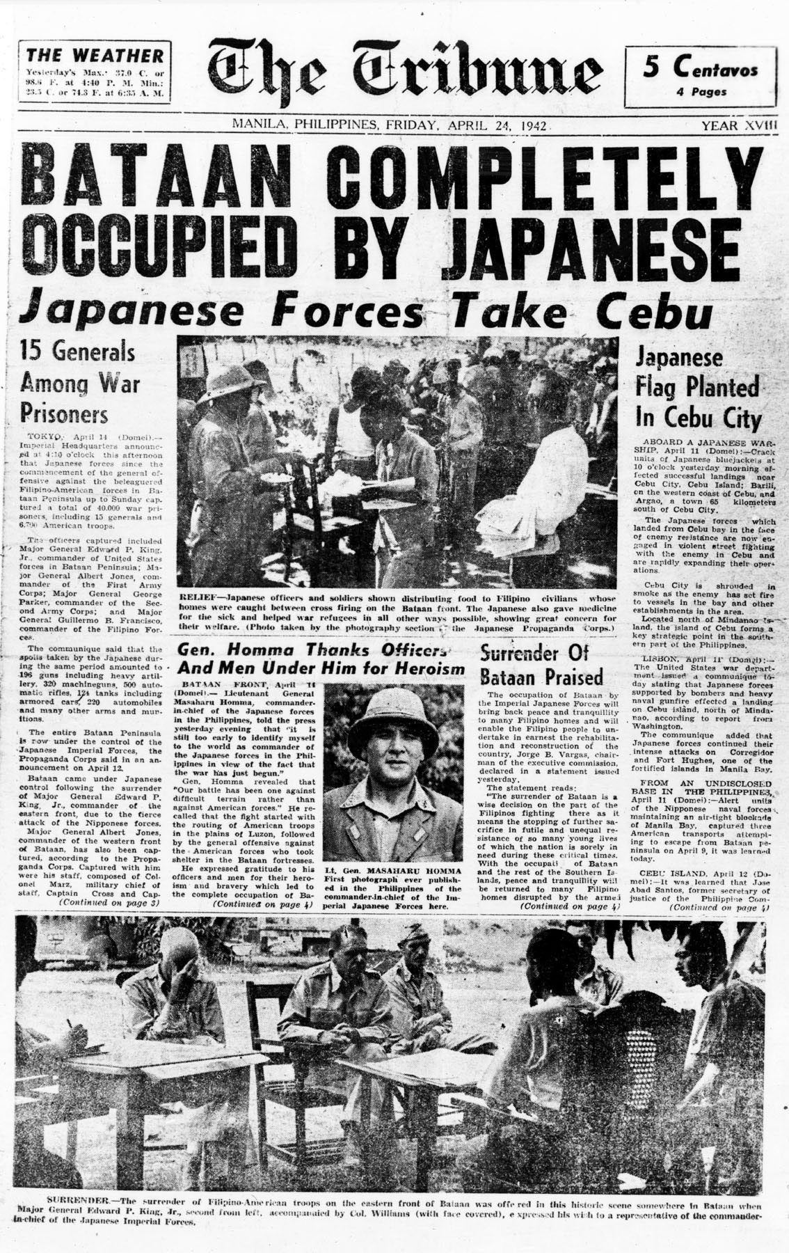 Photo Front Page Of The Tribune Newspaper Of Manila Philippines With   Battle Invphilip16 