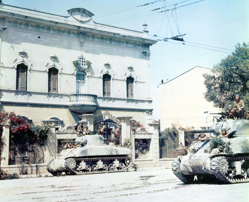 American M4 Sherman tanks in Italy, 1944