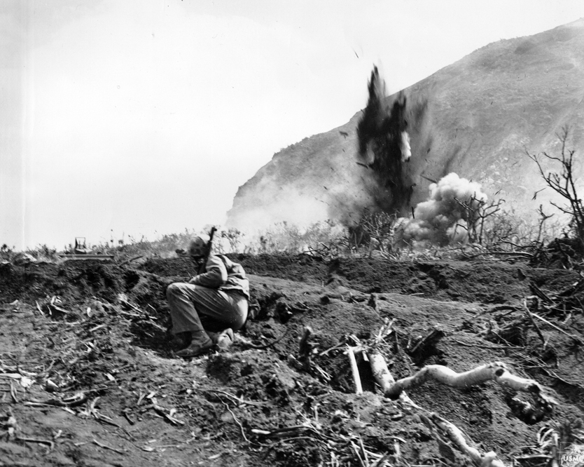 US Marines on Iwo Jima, Japan, 19 Feb 1945
