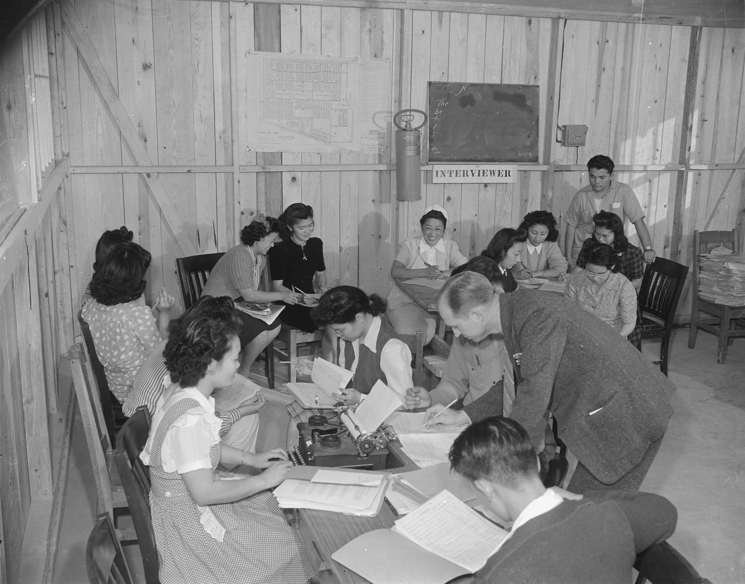 Placement Office at Jerome War Relocation Center, Arkansas, United States, 18 Nov 1942
