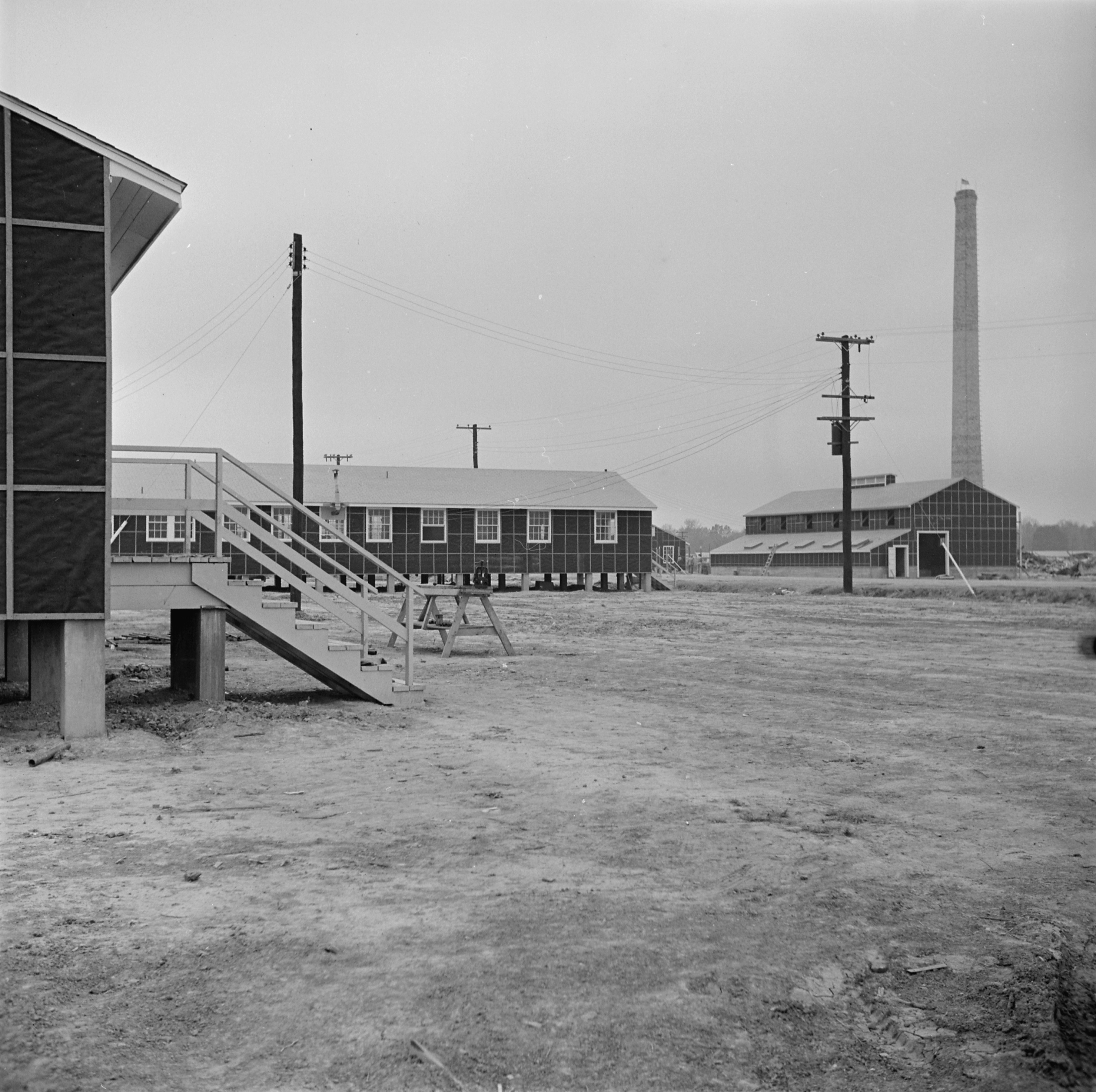 View of the hospital at Jerome War Relocation Center, Arkansas, United States, 17 Nov 1942, photo 1 of 2
