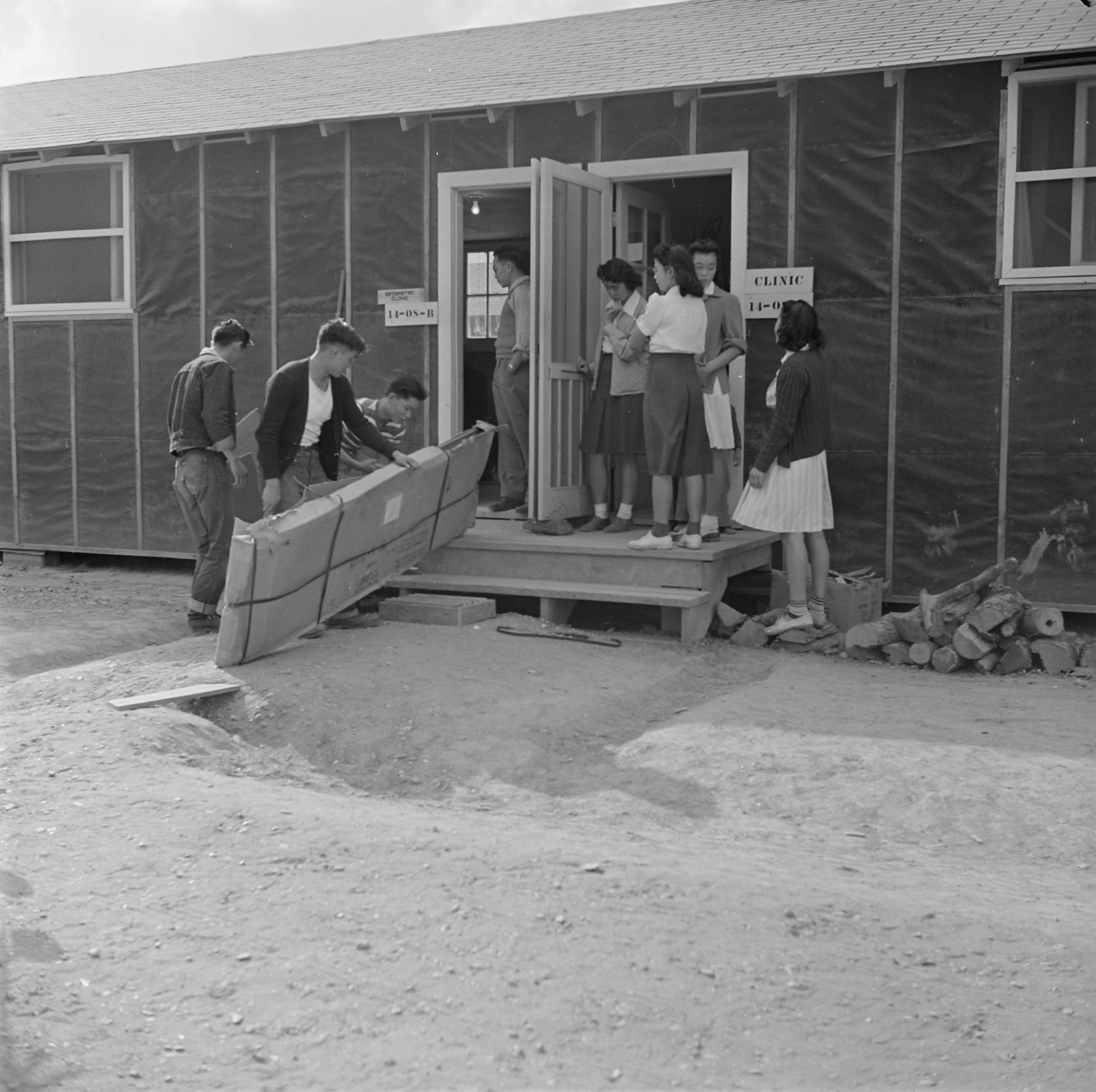 Medical and optometry building, Jerome War Relocation Center, Arkansas, United States, 17 Nov 1942
