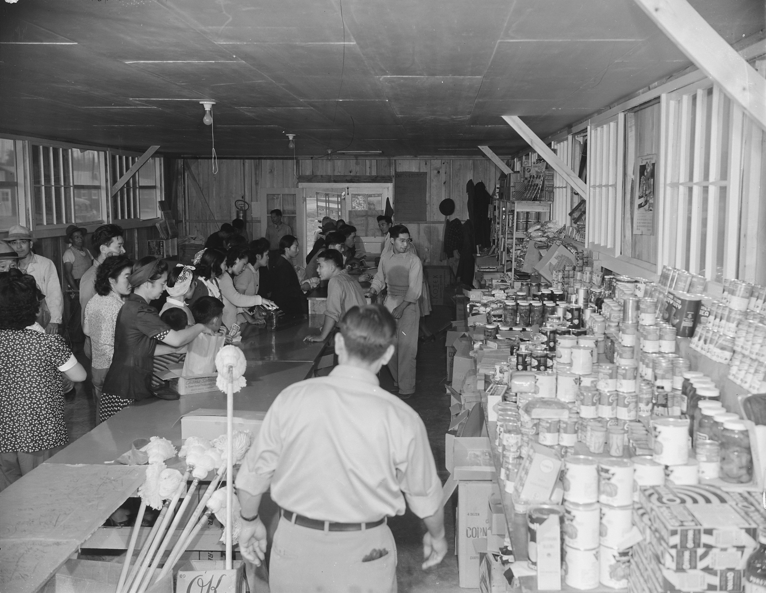 Cooperative store in Block 8 of Jerome War Relocation Center, Arkansas, United States, 17 Nov 1942