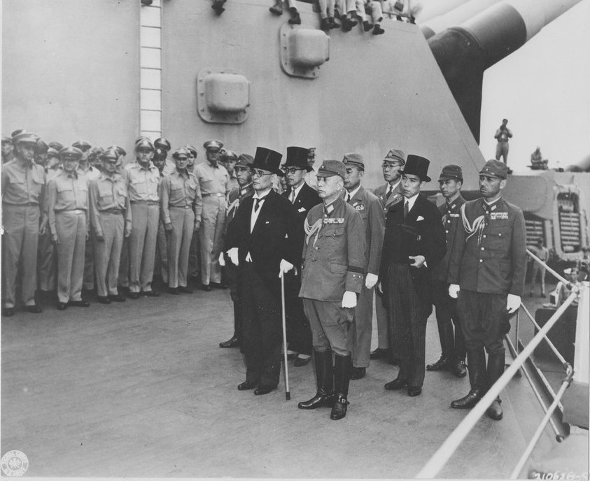 The Japanese delegation arriving aboard USS Missouri, Tokyo Bay, Japan, Photo 5 of 7