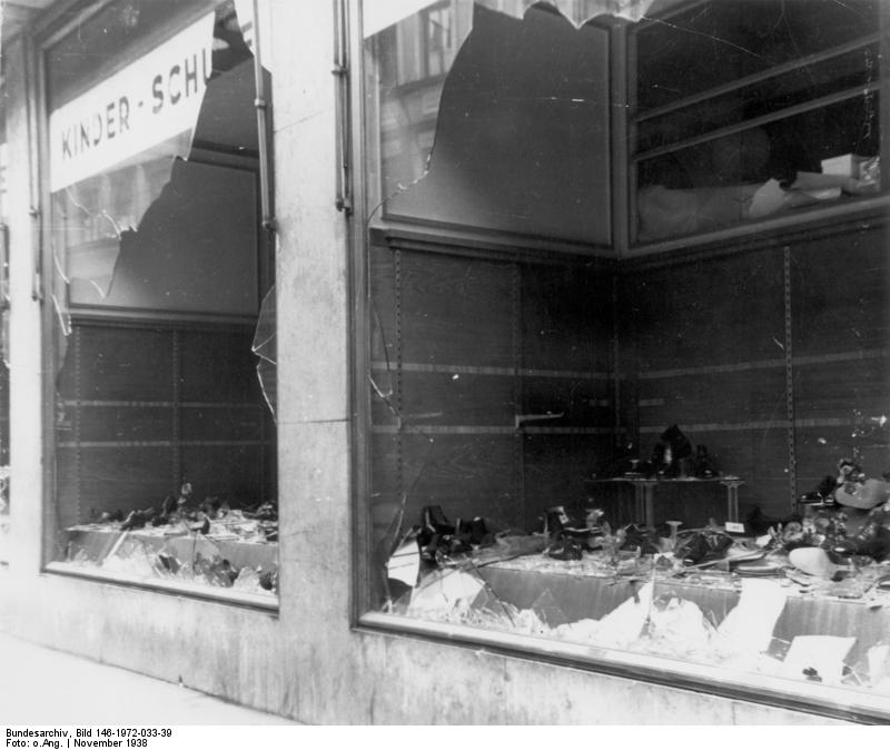 Destroyed Jewish shop in Magdeburg, Germany, 9 Nov 1938, photo 1 of 7