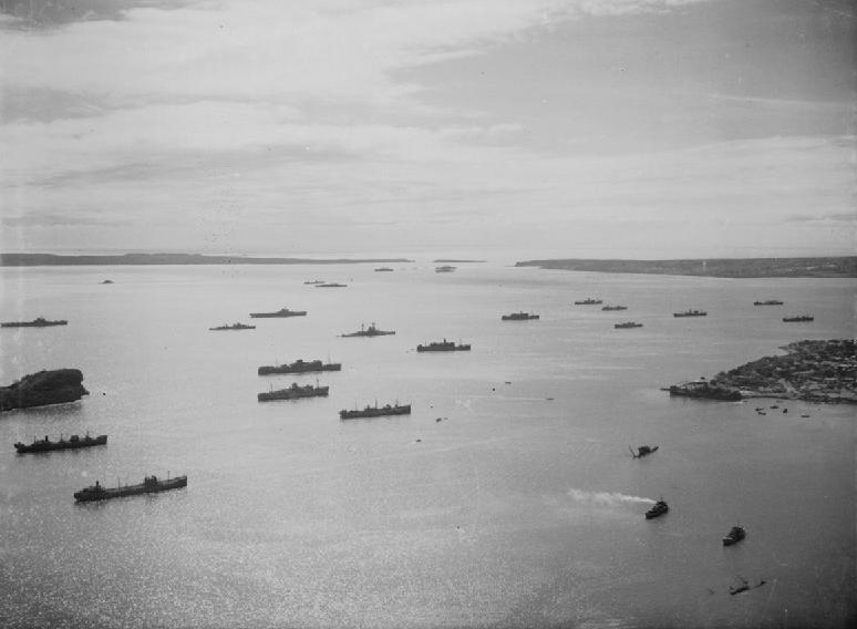 British ships at Diego-Suárez, Madagascar, 13 May 1942