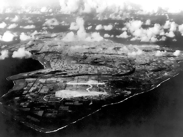 Aerial view of Tinian, Mariana Islands, 1944
