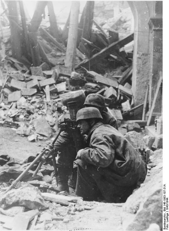 German mortar team, Cassino, Italy, 1943-1944