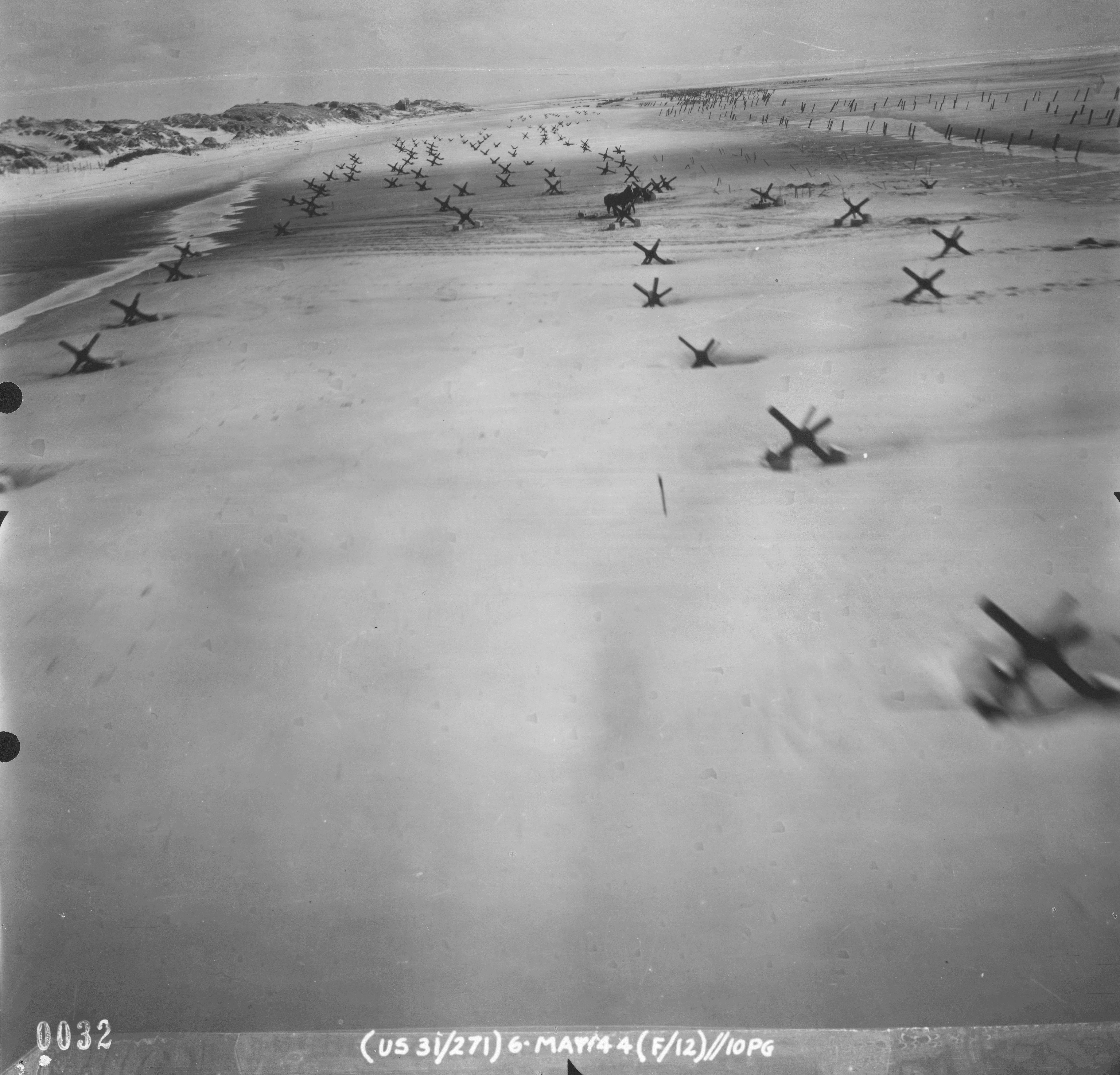 Normandy beach defenses, France, 6 May 1944, photo 2 of 4