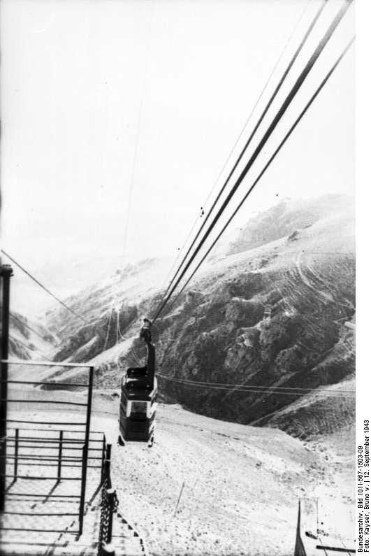 Cable car at Gran Sasso, Italy, 12 Sep 1943, photo 1 of 4