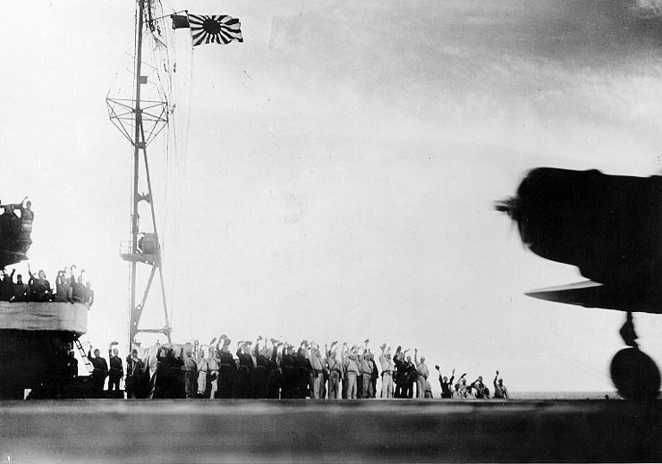 B5N torpedo bomber taking off from Shokaku to attack Pearl Harbor, US Territory of Hawaii, 7 Dec 1941