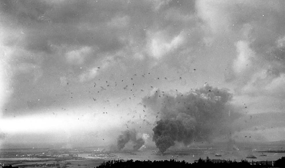 The skies over Pearl Harbor during the Japanese attack, 7 Dec 1941
