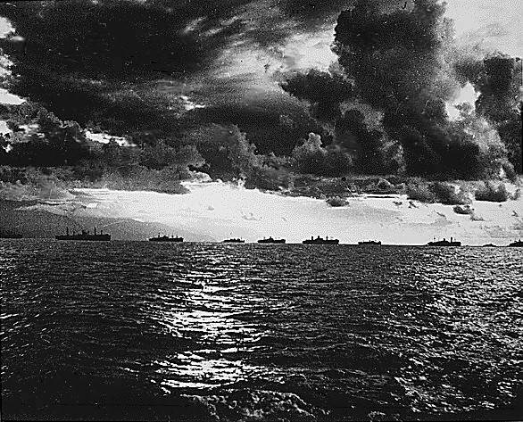 American ships off the coast of Leyte, Philippine Islands, Oct 1944