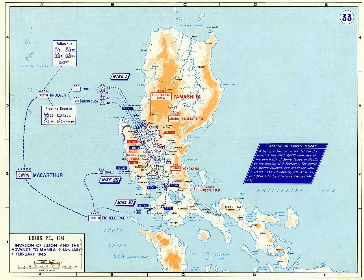 [Map] Map of the American campaign on Luzon, Philippine Islands, 9 Jan