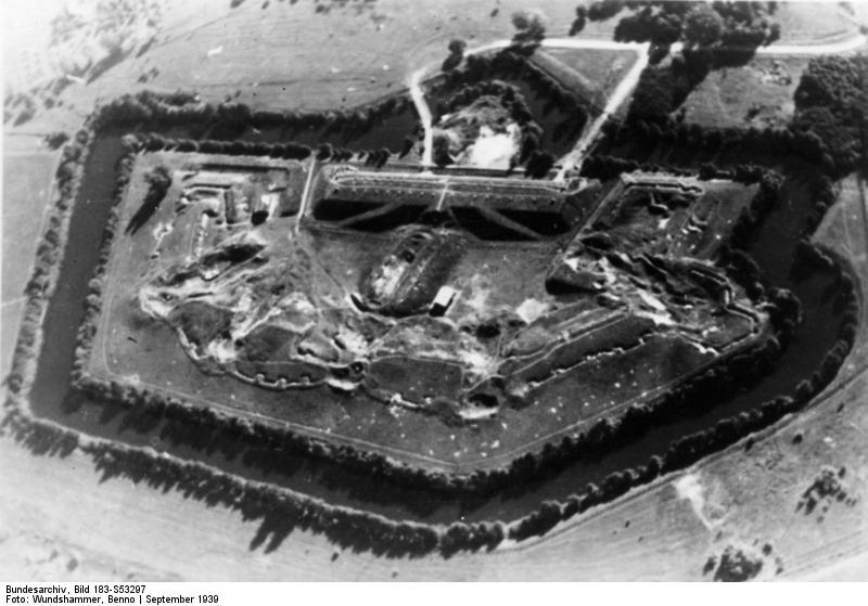 Aerial view of Fort II of the Warsaw Fortress (Wawrzyszew), Poland, Sep 1939