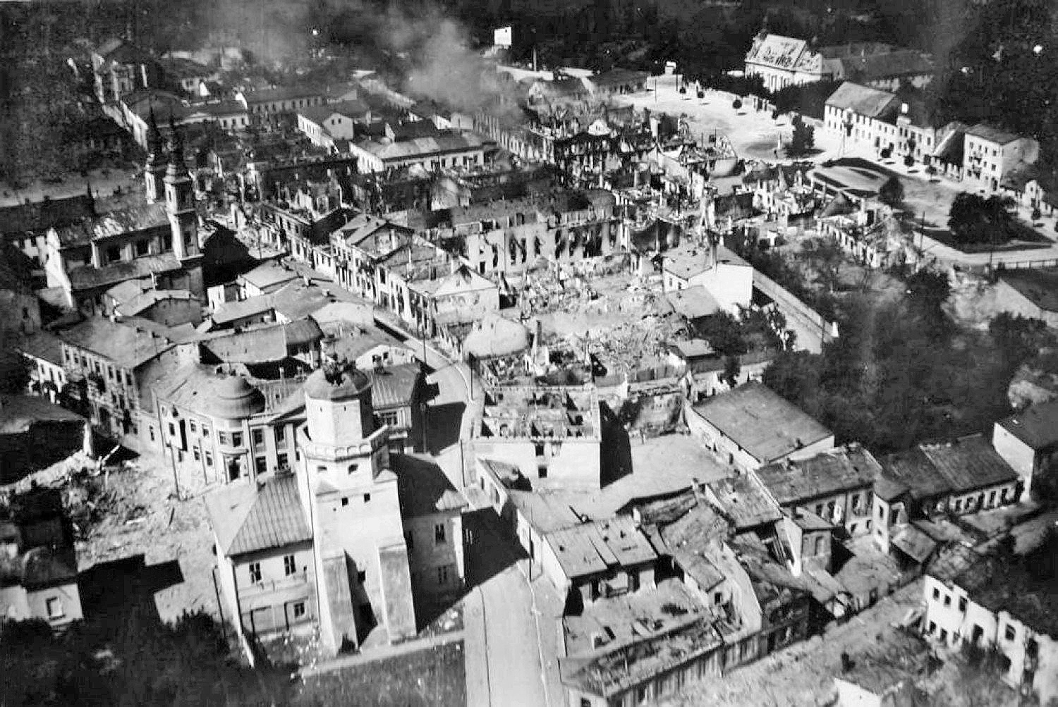 City of Wielun, Poland damaged after German aerial bombing, early Sep 1939