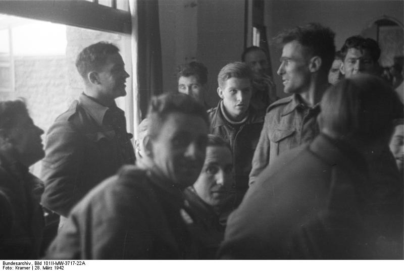 British prisoners of war, Saint-Nazaire, France, 28 Mar 1942