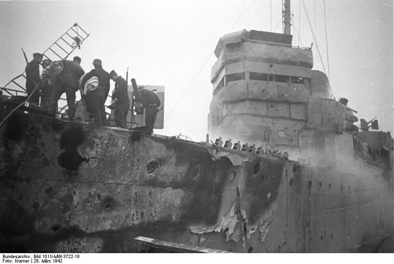 German personnel on HMS Campbeltown at Saint-Nazaire, France, 28 Mar 1942, photo 1 of 9