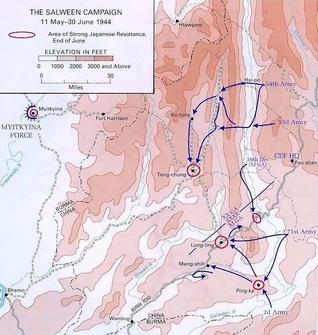 [Map] Map depicting the Salween Offensive, 11 May-30 Jun 1944 | World ...
