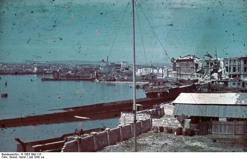 Damaged port facilities at Sevastopol, Russia (now Ukraine), circa Jul 1942, photo 2 of 4