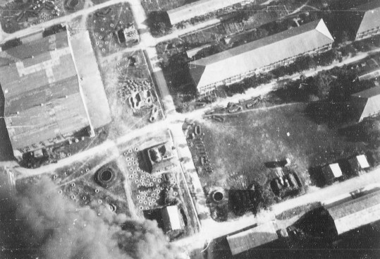 Kagi Airfield under carrier aircraft attack, Taiwan, 12 Oct 1944, photo 2 of 5