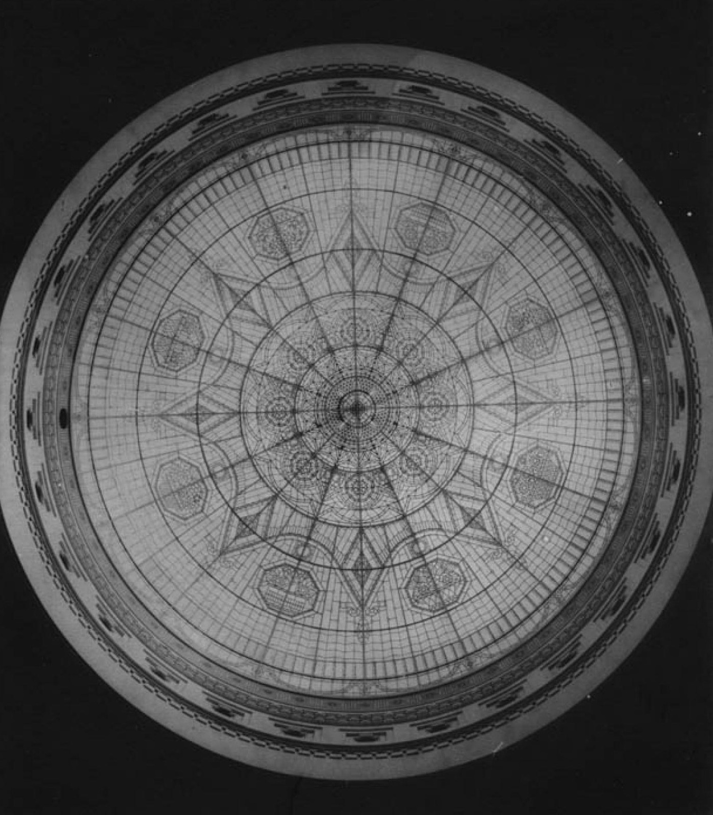Interior of the dome of General Government Building, Keijo (now Seoul), Korea, 1926