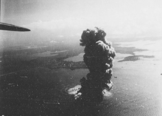 Mako Guard District, Pescadores Islands under US Navy carrier aircraft attack, 12 Oct 1944, photo 2 of 2