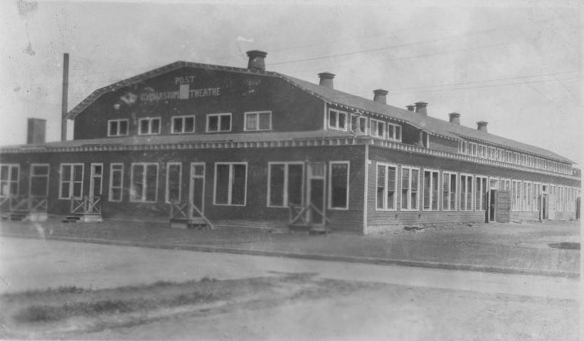 Gymnasium and theatre at the USMC base at Quantico, Virginia, United States, circa 1929