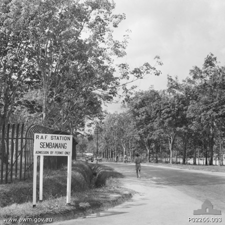 Entrance to RAF Station Sembawang, Singapore, circa 1941
