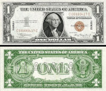 US $1 bill marked for use in the Territory of Hawaii.  These were regular pre-war bills overprinted so that if the islands became overrun, the money could be made instantly worthless in US markets.