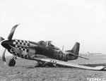 Melvin Hoffman of the 82nd Fighter Squadron made the best landing he could under the circumstances in his P-51D Mustang at RAF Duxford, Cambridgeshire, England, UK; Jan 4 1945. Note oil covering the windscreen and engine cowling.