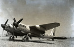 De Havilland Mosquito Photo Reconnaissance variant at Akyab Island airstrip, Burma, 1945 (now Sittwe, Myanmar).