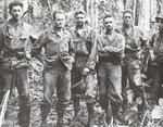 The senior staff of the 7th Marines on Cape Gloucester, New Britain, Jan 10 1944. Chesty Puller is the second from the left.